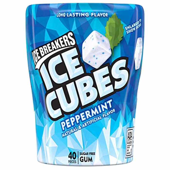 ICE BREAKERS ICE CUBES Peppermint Sugar Free Chewing Gum-40pcs - Image 1