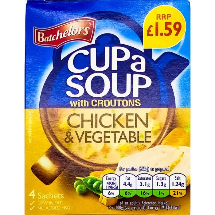 Batchelor's Cup A Soup Chicken & Vegetable-254 gram (4 sachets) - Image 1