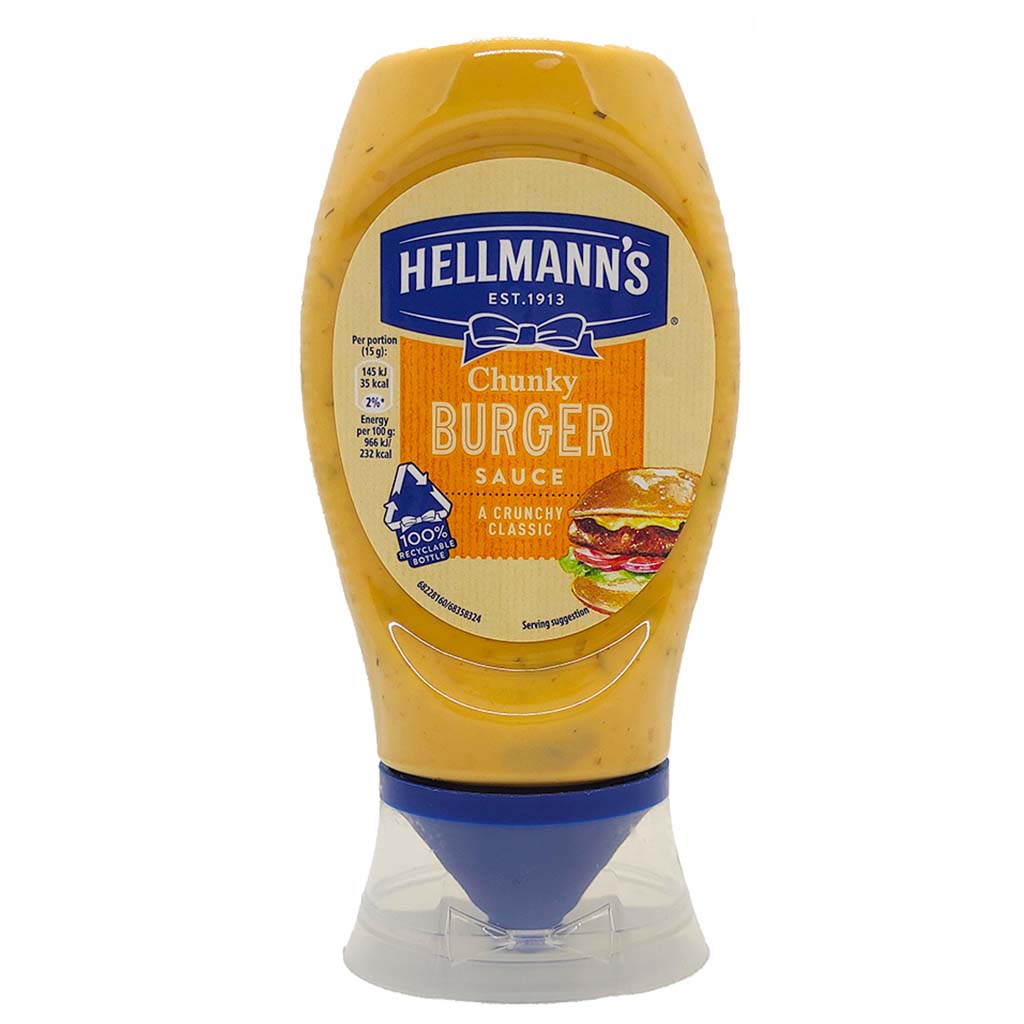 1_uDV8BXo_63721be68c93a.jpg Hellmann's Chunky Burger Sauce-250ml - Image 1