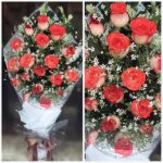 Red Rose and Gladiolus Flower Bouquet