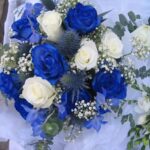 A bouquet of Blue & White Roses 